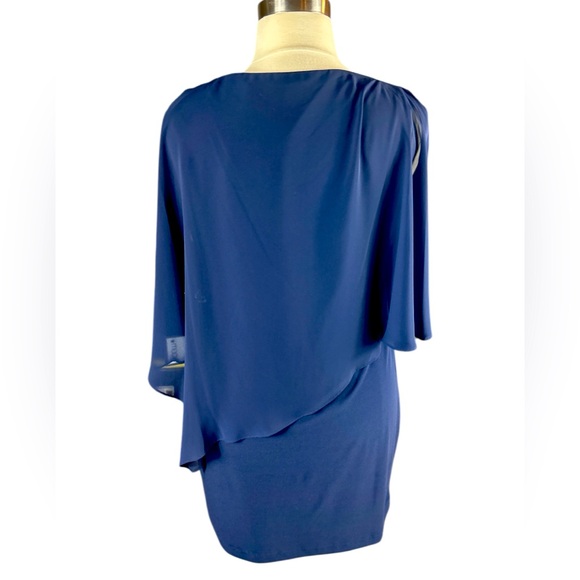 X by Xscape Navy Blur Sequin Detail Cocktail Dress NWT - Picture 3 of 5